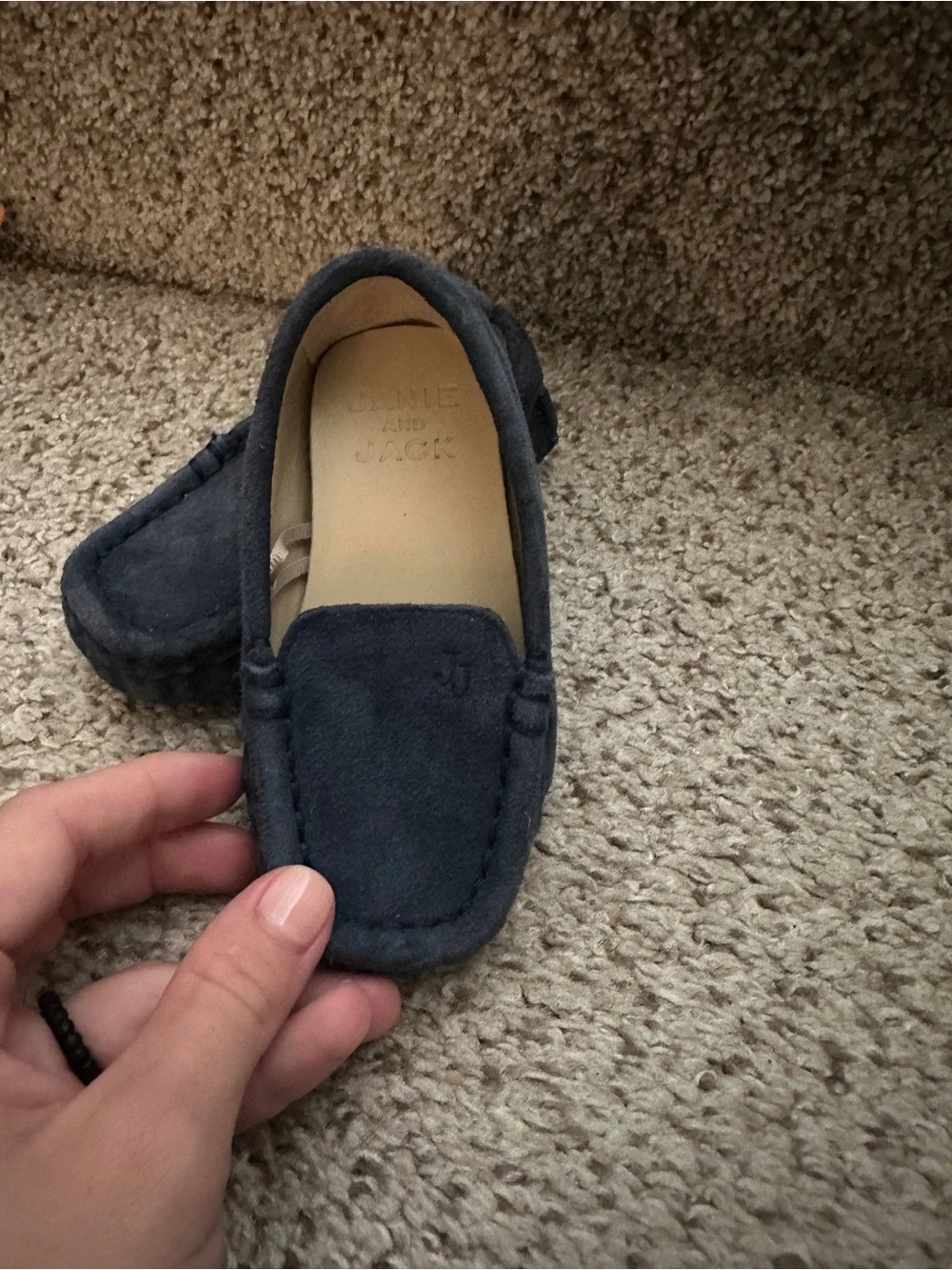 Janie and Jack Navy Suede Moccasin